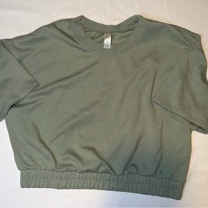 Yogalicious Scuba Knit Cropped Sweatshirt Sage Green Athleisure Top Women’s XL